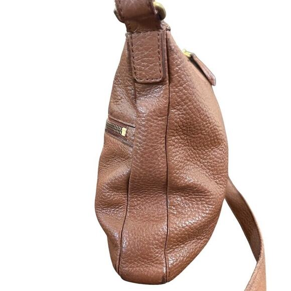 Fossil Elise Brown Pebble Leather Womens Crossbody Shoulder Bag Purse Handbag - Picture 5 of 16
